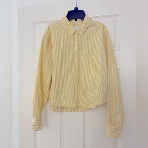 American Eagle Button up Yellow & White size Small